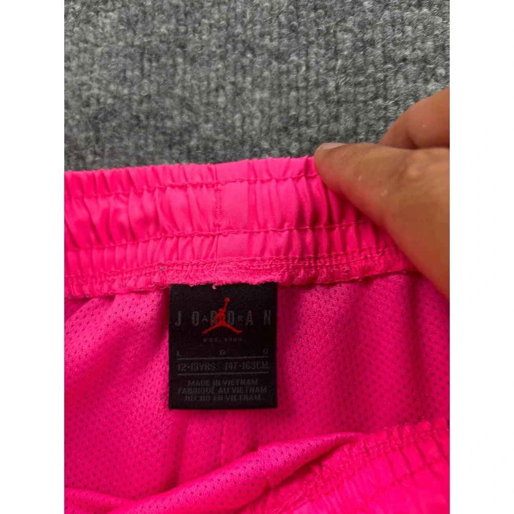 Jordan Swim Trunks Kids Large 12-13 Pink Mesh Lined Drawstring Shorts